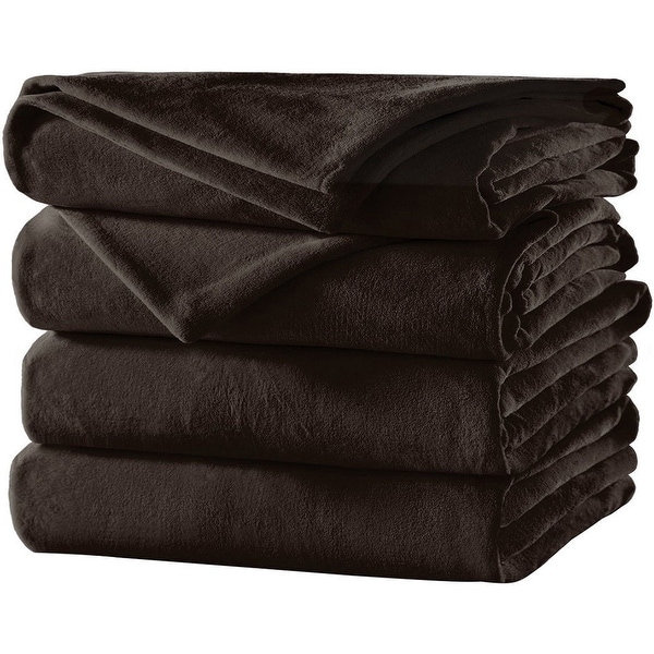 Shop Sunbeam Velvet Plush Electric Heated Throw Blanket ...