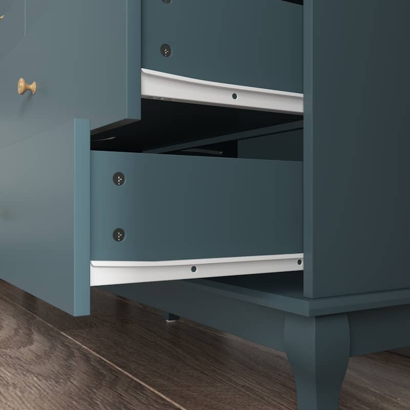 55.1" Wide Double Bedroom Dresser with Storage Drawers
