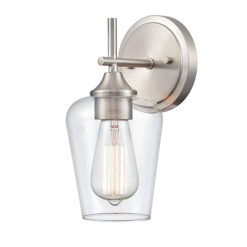 Millennium Lighting Ashford 1 Light Bathroom Wall Sconce with Clear Glass Shade in Multiple Finishes