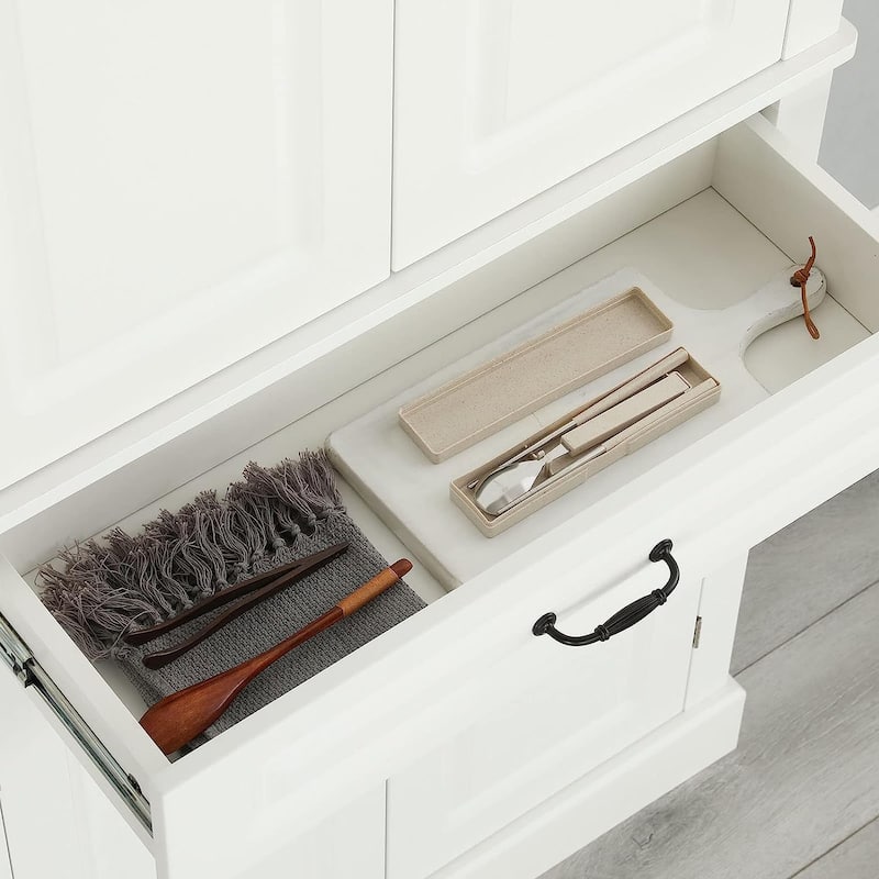 EROMMY 71'' Freestanding Kitchen Pantry Cabinet, Tall Storage Cabinet with Drawer and Adjustable Shelves, 2-Door Floor Cupboard