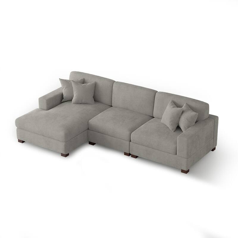 Oversized Modern Chenille Modular Sectional Sofa with Chaise