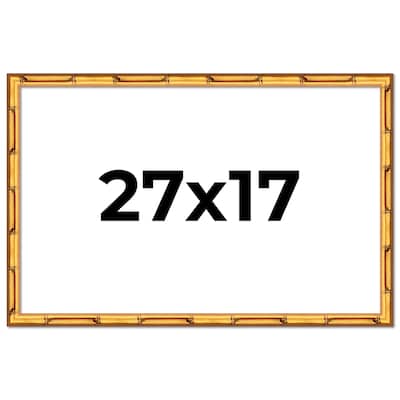 27x17 Frame Gold Bamboo Picture Frame Modern Photo Frame Includes UV Acrylic Shatter Guard Front Acid Free Foam Backing Board