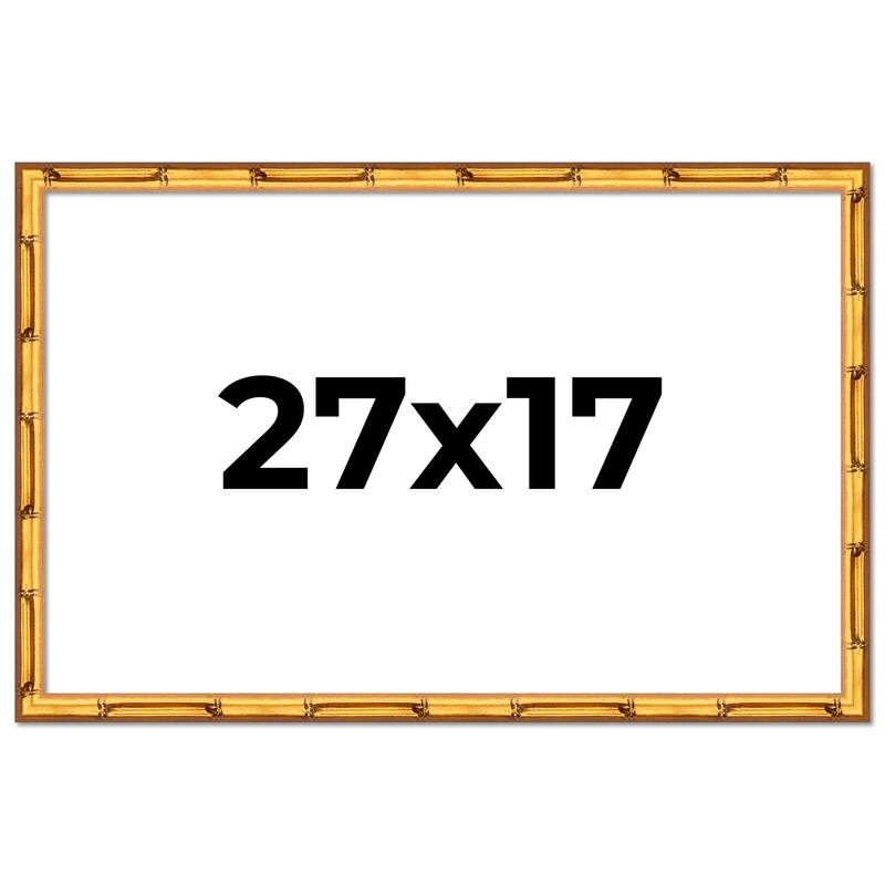 27x17 Frame Gold Bamboo Solid Wood Picture Frame | 1 Inch Moulding