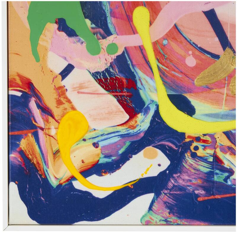Canvas Abstract Paint Splatter Wall Art with White Frame - Multi Colored - CosmoLiving by Cosmopolitan