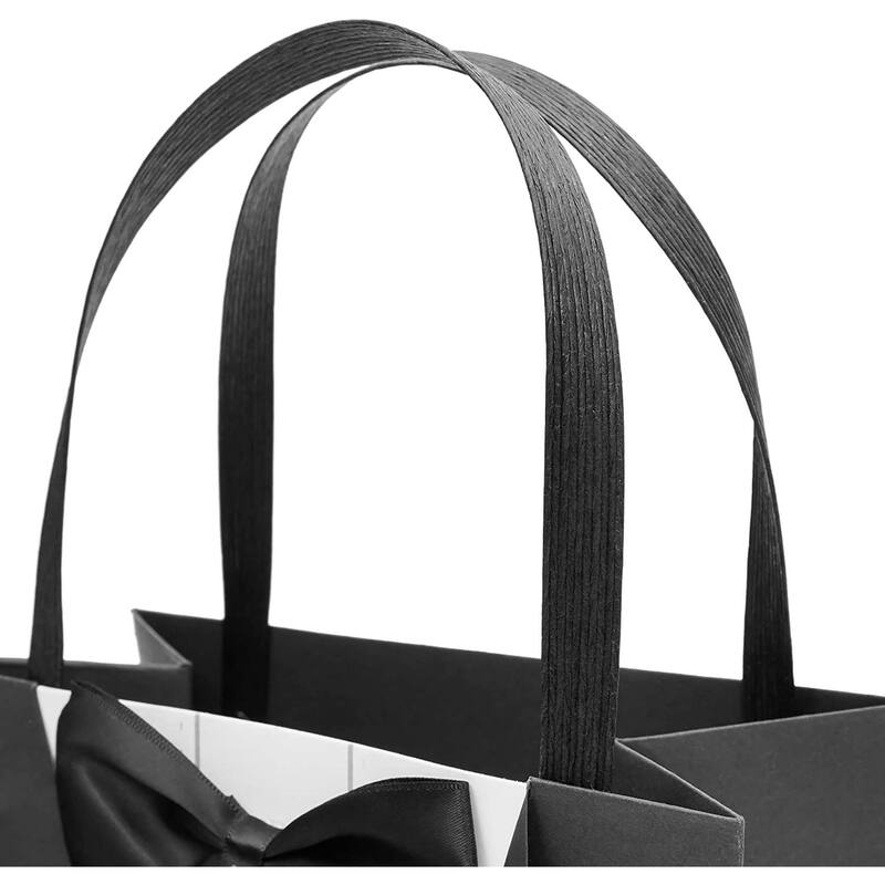 Sparkle and Bash 6 Pack Gift Bags with 3D Tuxedo Design , for Bachelor Birthday, 8x4.5x10"