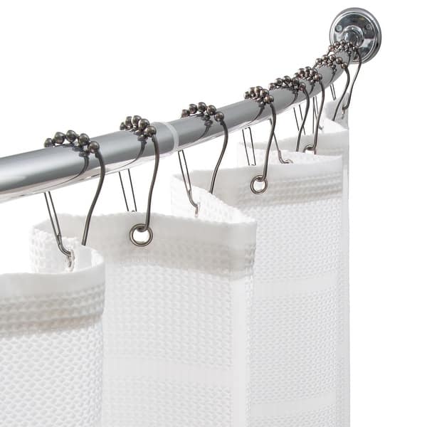 NL HOME Shower Curtain Rings - 12-Pack, Durable Silver Chrome Hooks