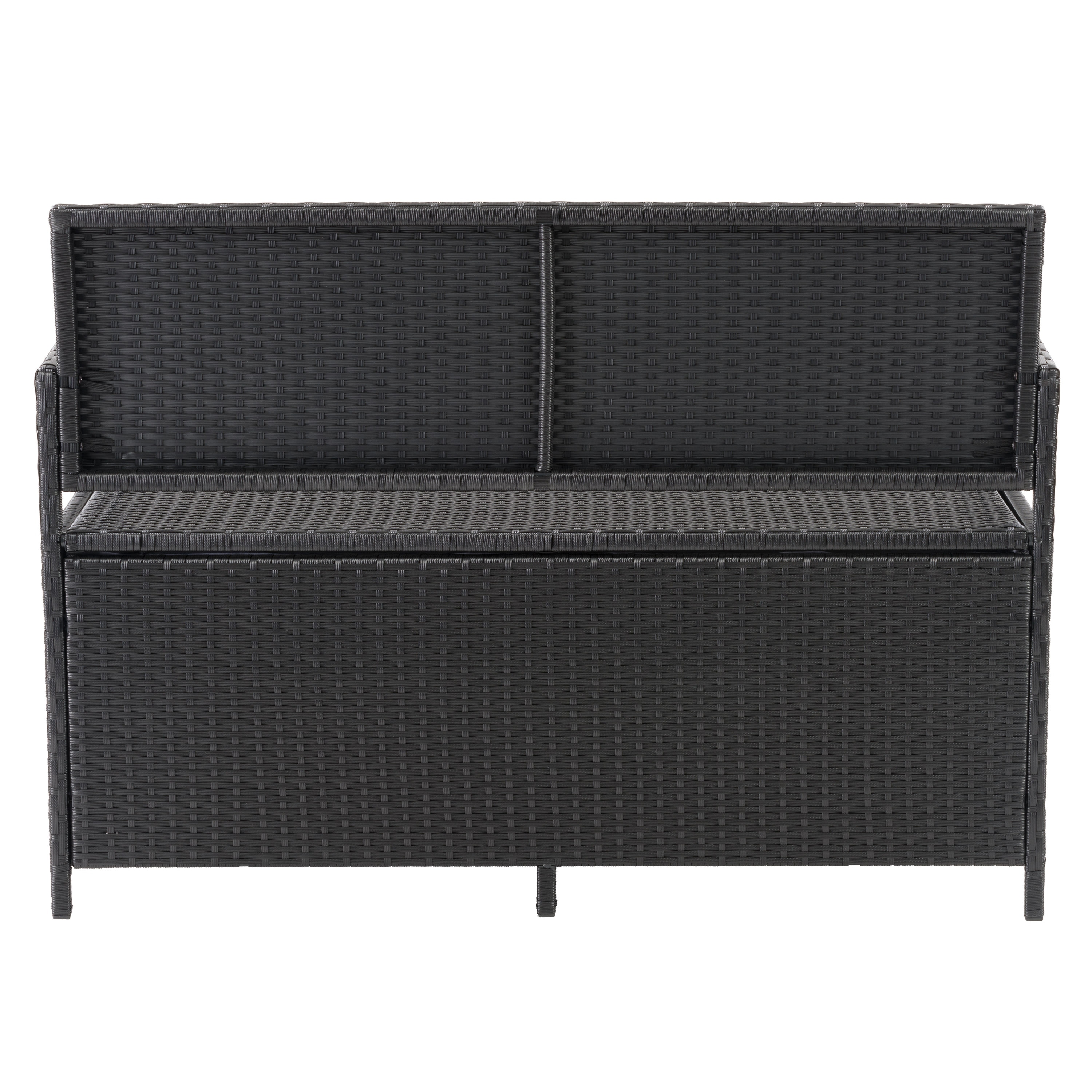 Black outdoor storage sale bench
