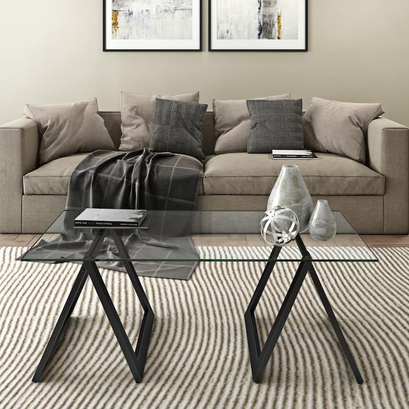 Modara Sawhorse Leg Coffee Table (Optional Finishes)