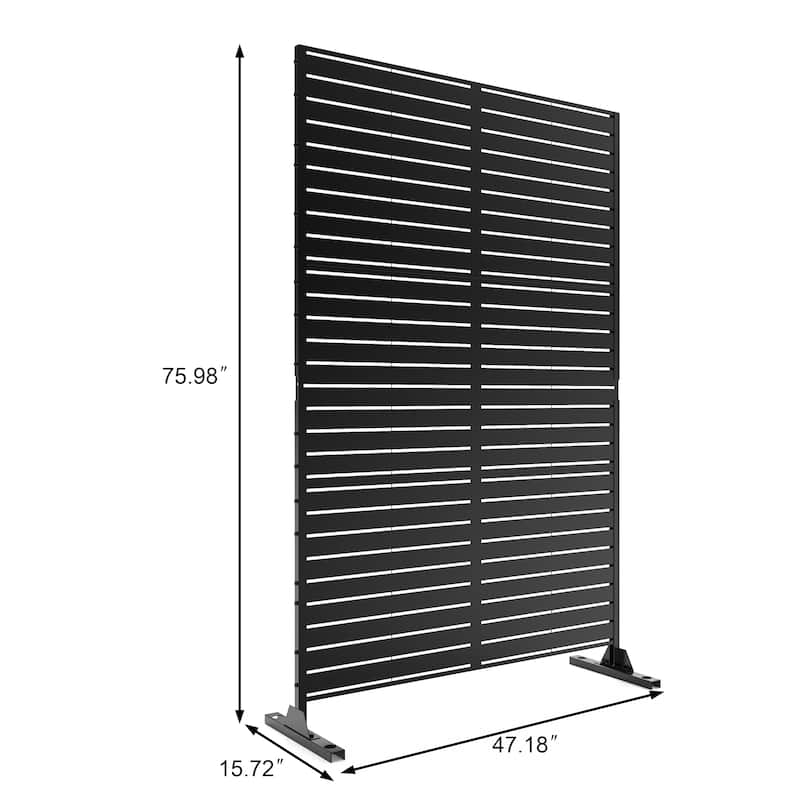 Outdoor 76''H Metal Privacy Screen Panel Free Standing