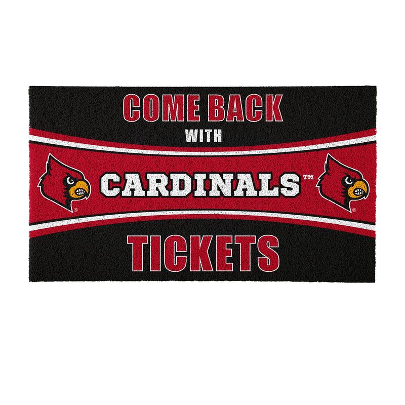 University of Louisville 28 in. x 16 in. PVC "Come Back With Tickets" Trapper Door Mat