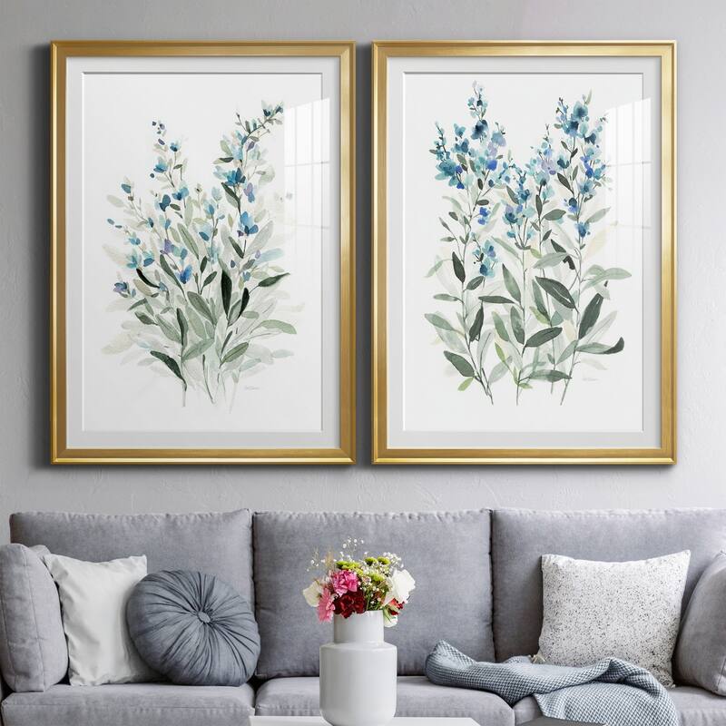 Delicate Blue Botanical I Premium Framed Print - Ready to Hang