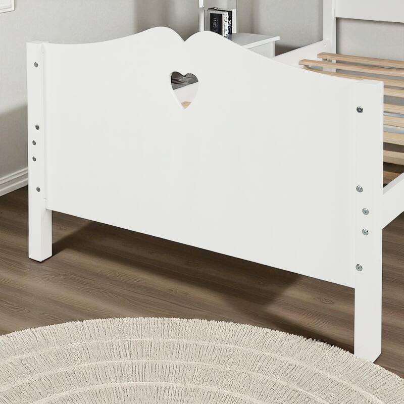 Twin Size Wood Platform Bed with Headboard and Footboard, Solid Pine Frame and Slat Support, No Box Spring
