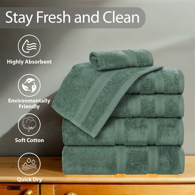 Superior Smart Dry Zero Twist Cotton Bath Towels, Set of 4