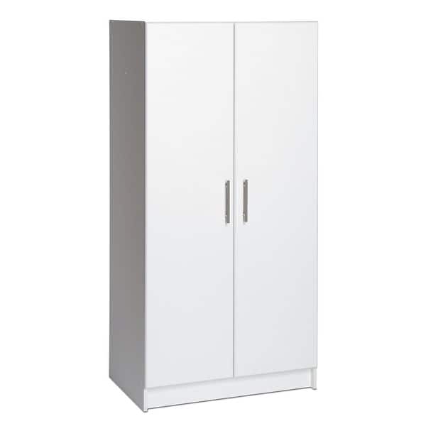 White 2Door Wardrobe with Hanging Rail and Storage Shelf 20