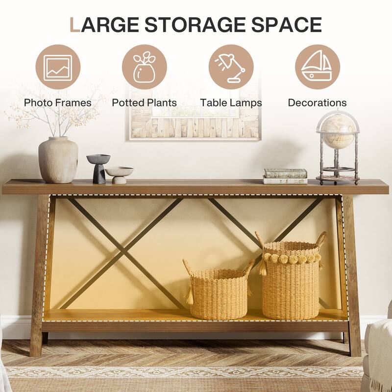 70.9 Inches Long Entryway Console Table with 2-tier Storage
