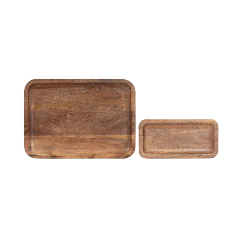 Kate and Laurel Risecroft Ribbed Tray Set - 2 Piece