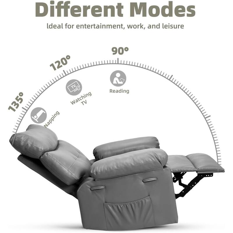360° Swivel Oversized Recliner Chairs with Heat and Massage - Lazy Recliner Chair