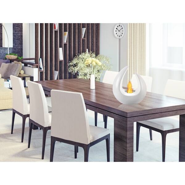 Shop Ignis Ctf 003w Mika White Tabletop Ventless Ethanol Fireplace
