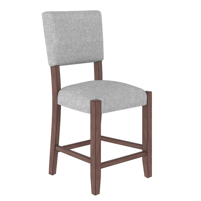 24.6" Modern Linen Upholstered Dining Chairs with Wood Legs (Set of 4)