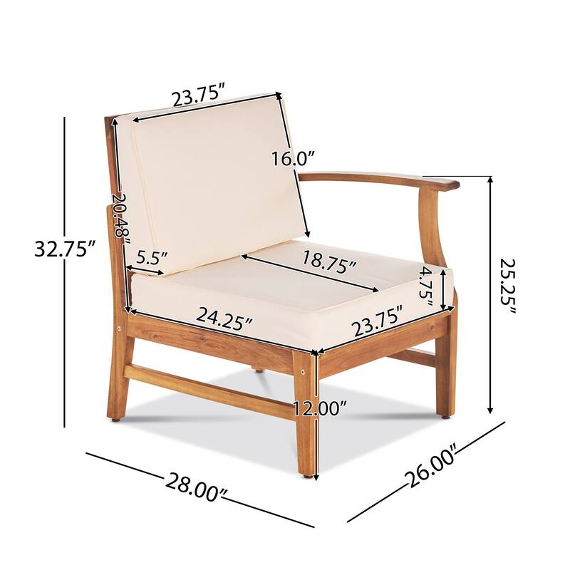 2-Piece Acacia Wood Outdoor Sofa Set with Coffee Table and Water-Resistant Cushions - Patio Seating with Removable Covers