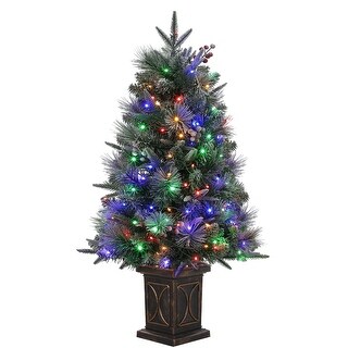 3ft Artificial Christmas Tree with 78 Pre-Strung Multicolor Led Lights ...