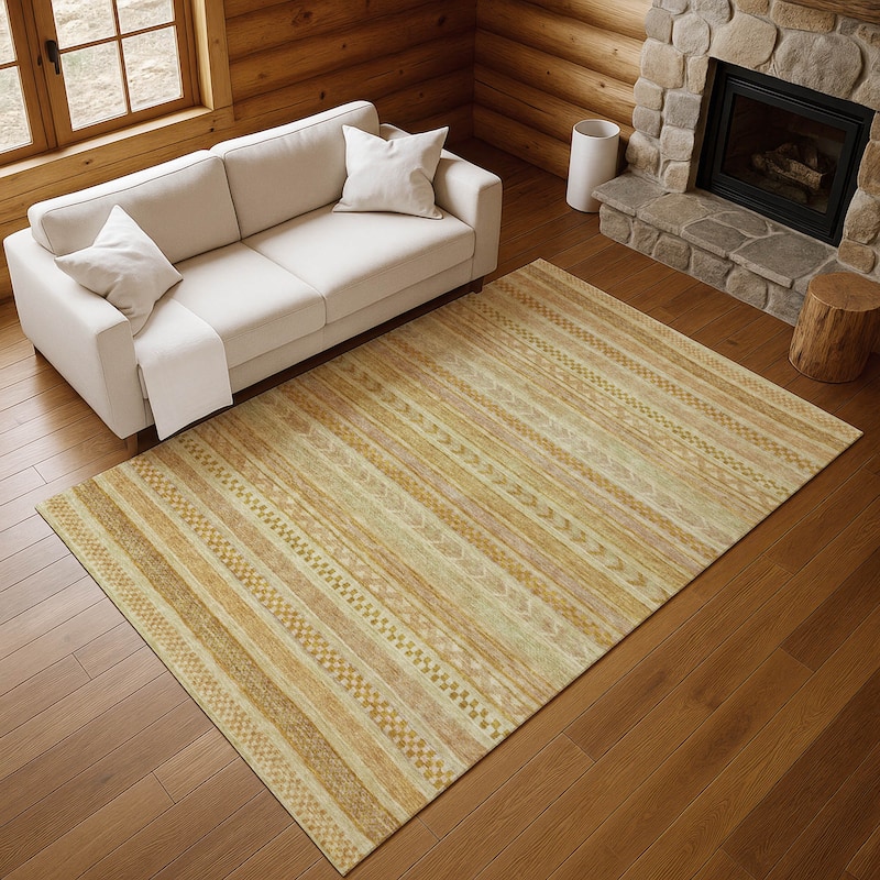 Premium Washable Super Soft Boho Stripes Mayfield Rug
