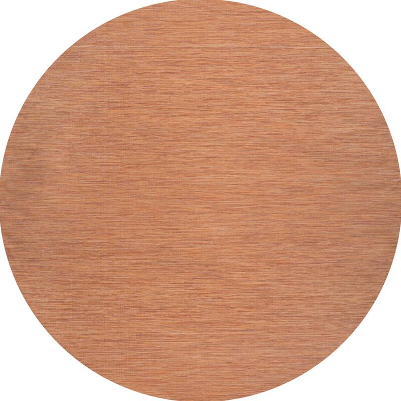 JONATHAN Y Bo Modern Flatweave Solid Area Rug - 6' Round - Orange