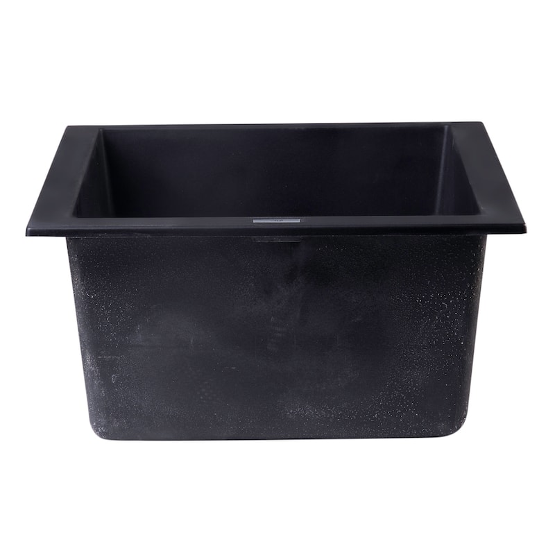 Alfi Black Granite Composite 17-inch Undermount Rectangular Kitchen Prep Sink