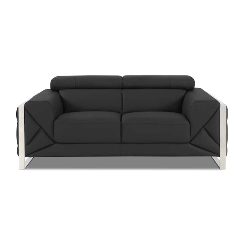 Top Grain Italian Leather Loveseat