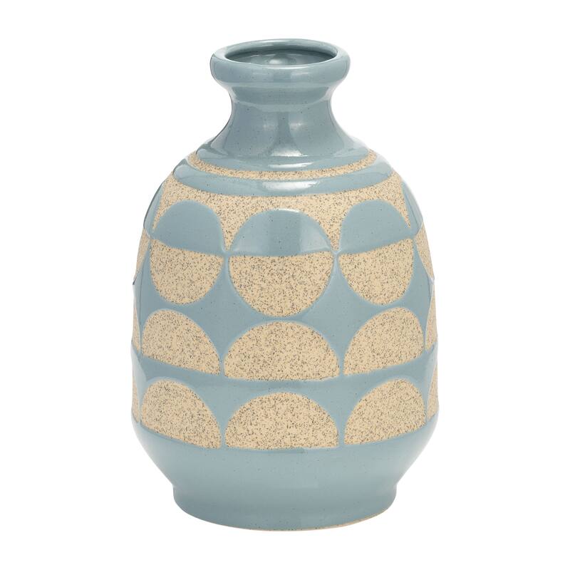 Sagebrook Home Artisanal 10" Half Circle Abstract Ceramic Vase