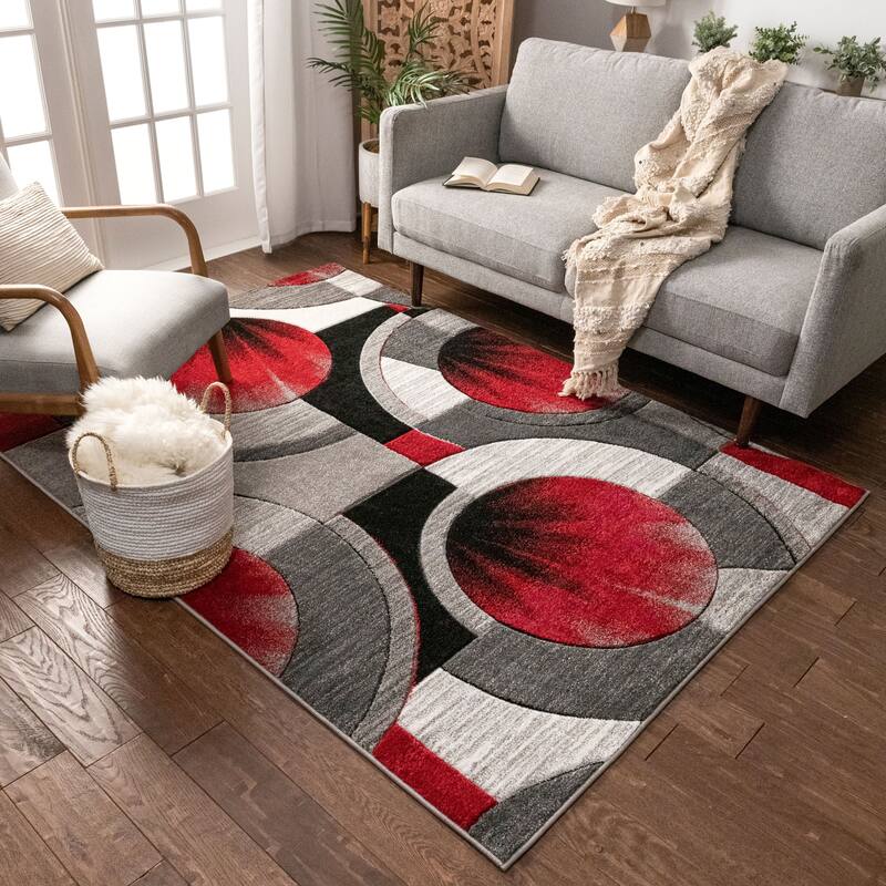 Well Woven Ruby Yolo Modern Area Rug