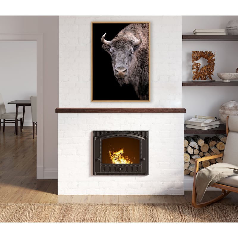 Kate and Laurel Sylvie Yellowstone Wildlife Animal Frame Canvas by Xyo