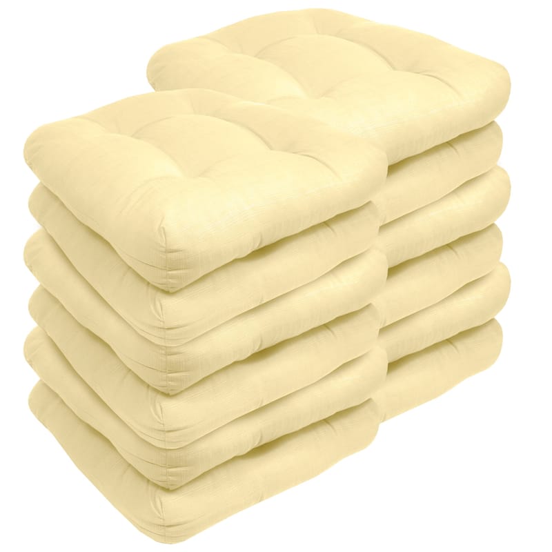 Sweet Home Collection Patio Cushions Outdoor Chair Pads Thick Fiber Fill Tufted 19" x 19"