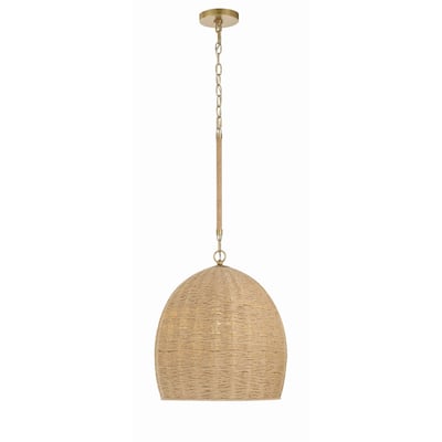 Jace 1 Light Soft Gold Pendant - 15"W x 17"H