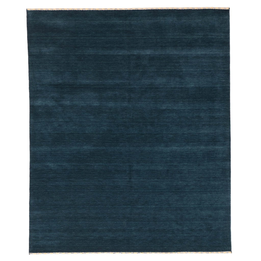 ECARPETGALLERY Hand Loomed Indo Gabbeh Dark Teal Wool Rug - 8'2 x 9'10