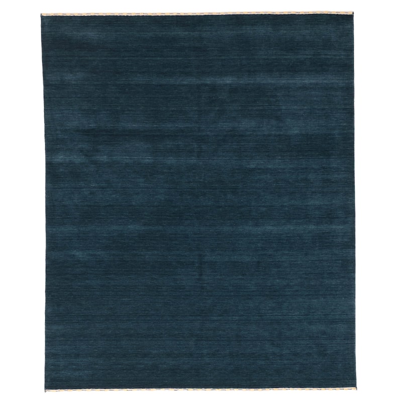ECARPETGALLERY Hand Loomed Indo Gabbeh Dark Teal Wool Rug - 8'2 x 9'10