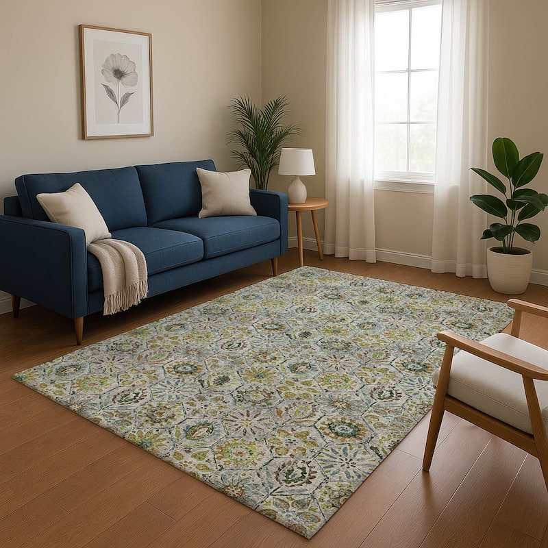 Premium Washable Super Soft Traditional Farmhouse Mayfield Rug - Green - 3' x 5'