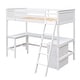 preview thumbnail 10 of 50, Modern Twin Size Wooden Loft Bed With Shelves and Desk,Solid Construction