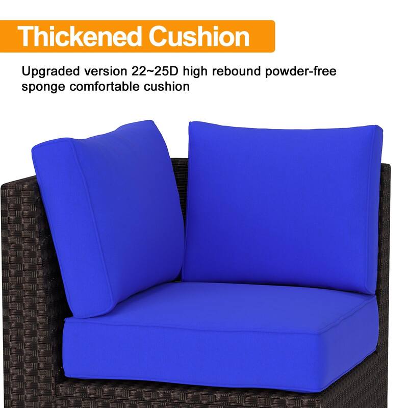 Eie 6-piece Outdoor Patio Furniture Wicker Sectional Sofa Set