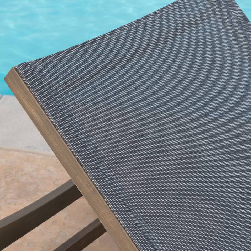 Roomfitters Outdoor Wooden Chaise Lounge with Adjustable Backrest, Weather-Resistant Sun Lounger
