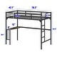 preview thumbnail 8 of 10, Twin Loft Bed with Desk, Ladder and Guardrails, Bookdesk Under Bed in Black