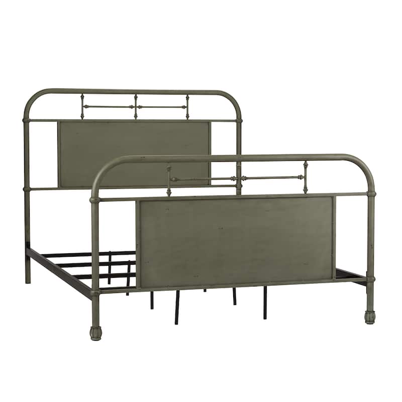 Vintage Series Distressed Metal Queen Metal Bed