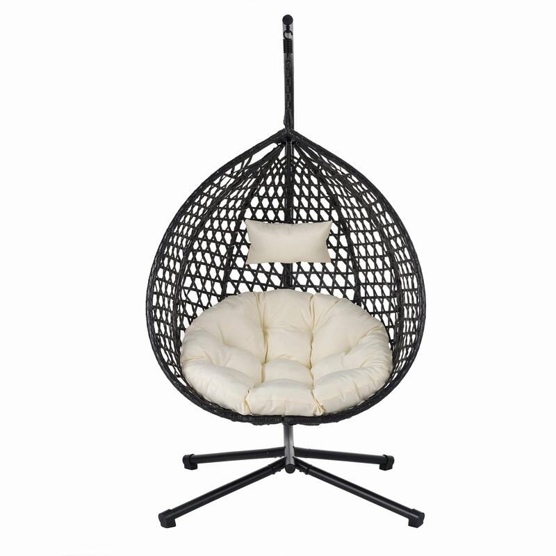Wicker Hanging Egg Chair for Indoor and Outdoor Relaxation