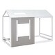 preview thumbnail 8 of 16, Twin House Platform Bed with Roof and Window, White/Grey