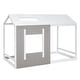 preview thumbnail 8 of 16, Twin Size House Platform Bed with Roof and Window, Sturdy Pine Wood Frame, Decorative and Fun Design, White+Antique Grey