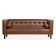Modern 3 Seater Sofa Livingroom Wooden Arm Sofa w/ 2 Rounded Pillows ...