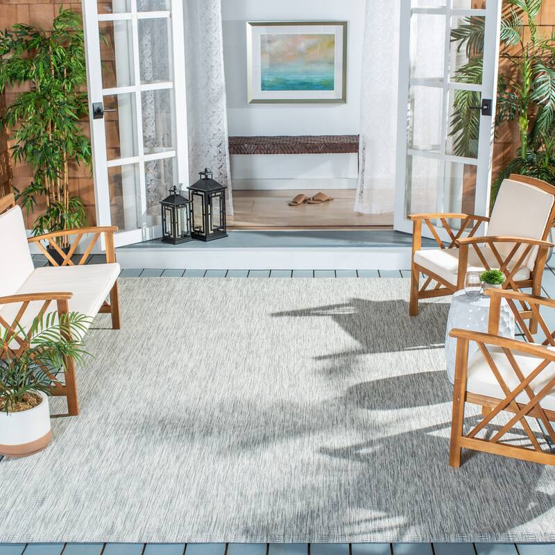 SAFAVIEH Courtyard Marolyn Indoor/ Outdoor Waterproof Patio Backyard Rug - 10' x 14' - Grey/Grey