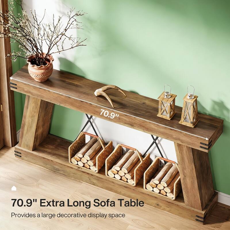 Two-Tier Side Table, Unique Entryway Table, Functional Console Table