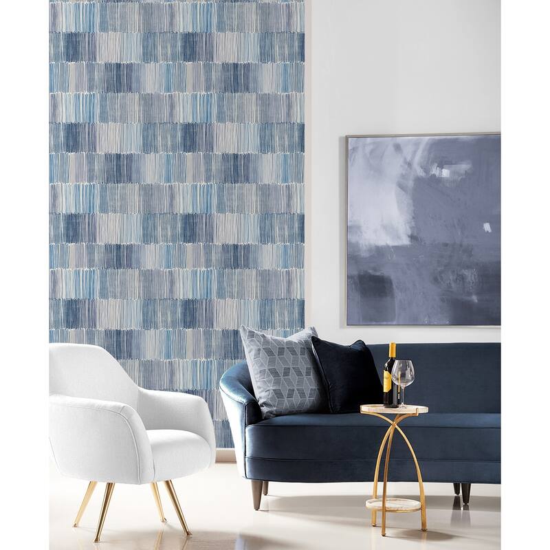 Lillian August Arielle Abstract Stripe Embossed Vinyl Unpasted Wallpaper