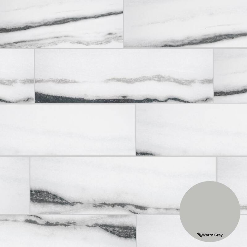 The Tile Life Penthouse 4x12 White Fantasy Glossy Porcelain Floor & Wall Tile